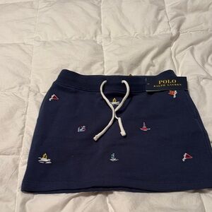Polo Ralph Lauren Navy Skirt with Embroidered Details